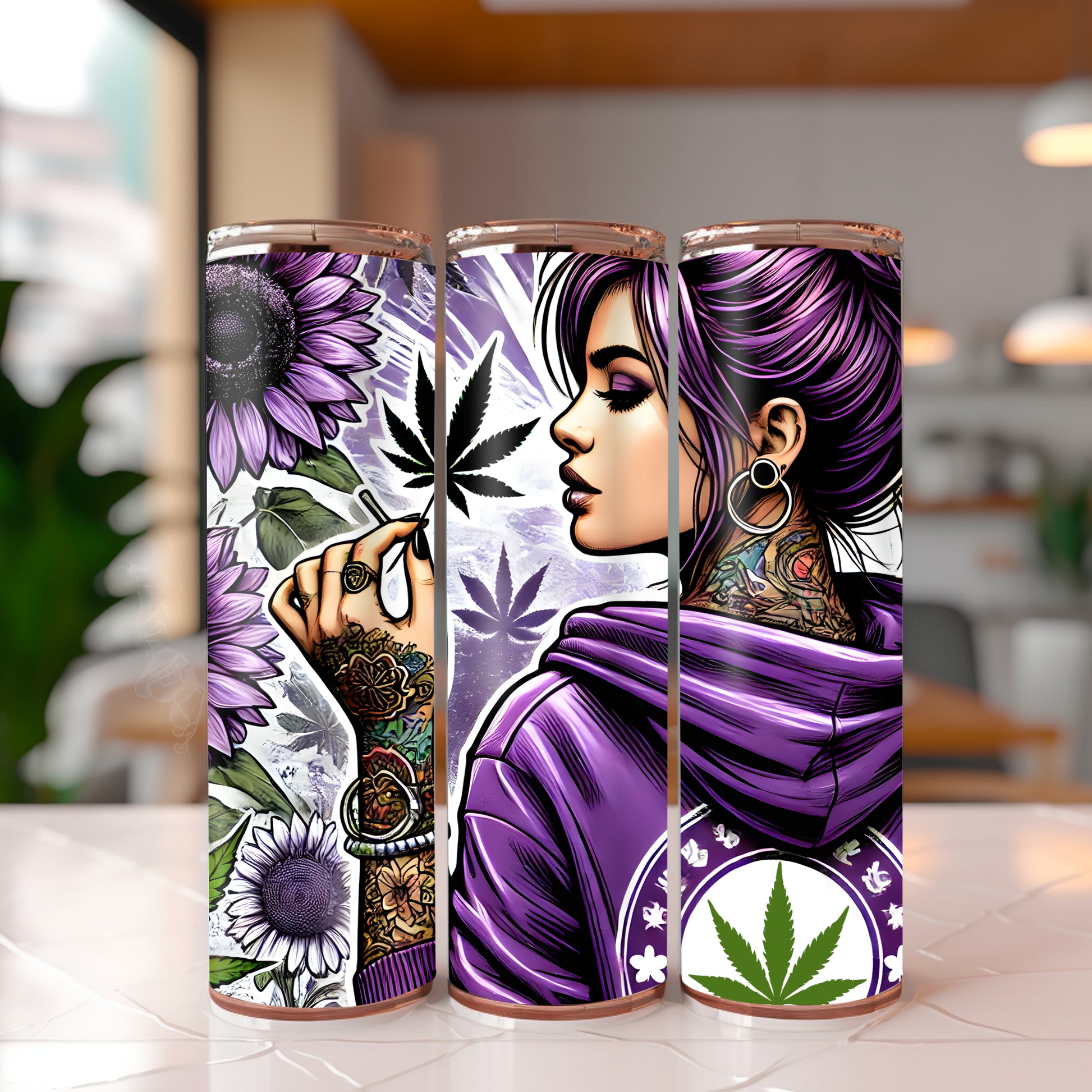 Purple Stoner Girl Tumbler