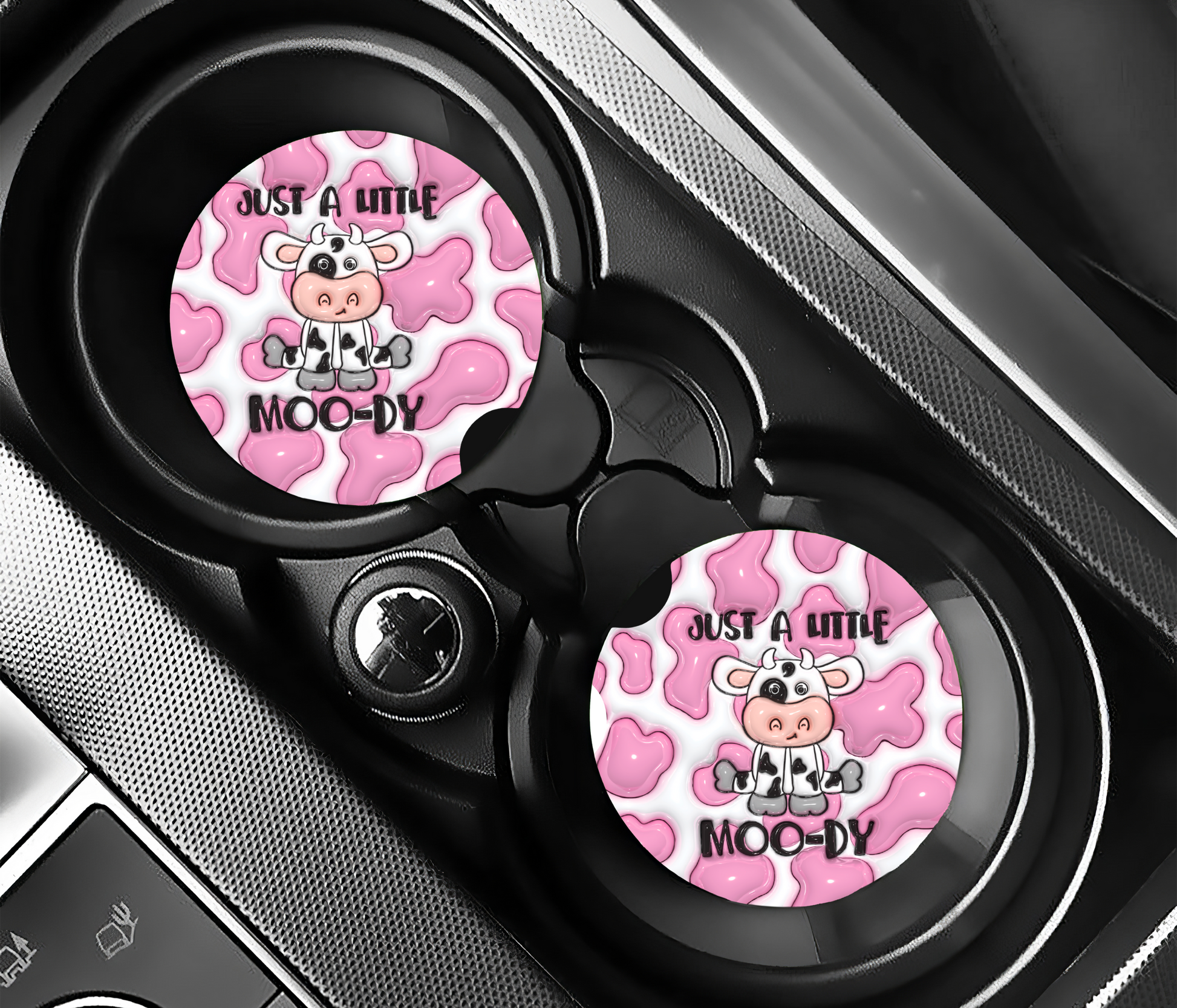A Little Moo-dy Car Coasters
