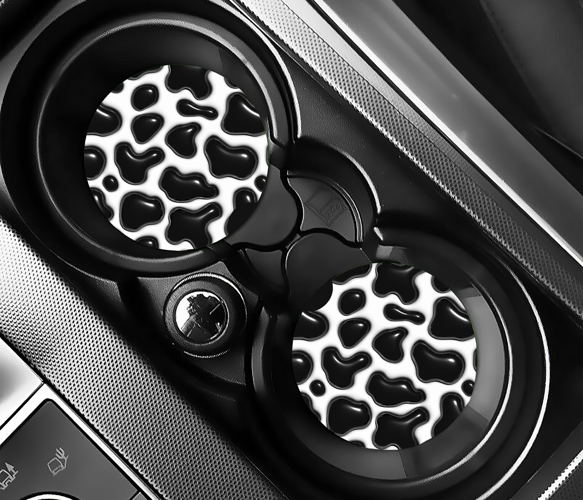 Cow Print Car Coasters