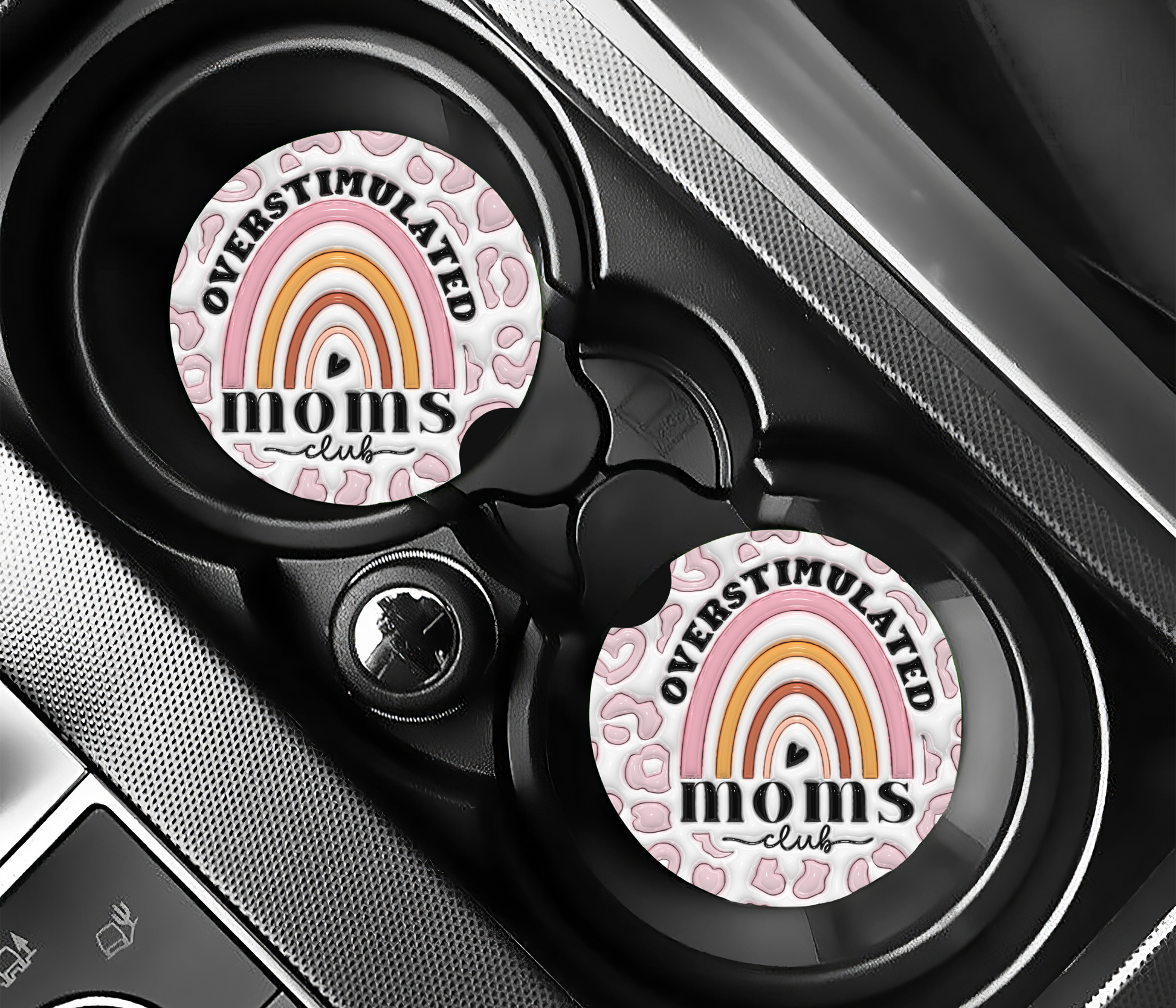 Overstimulated Mom Club Car Coasters
