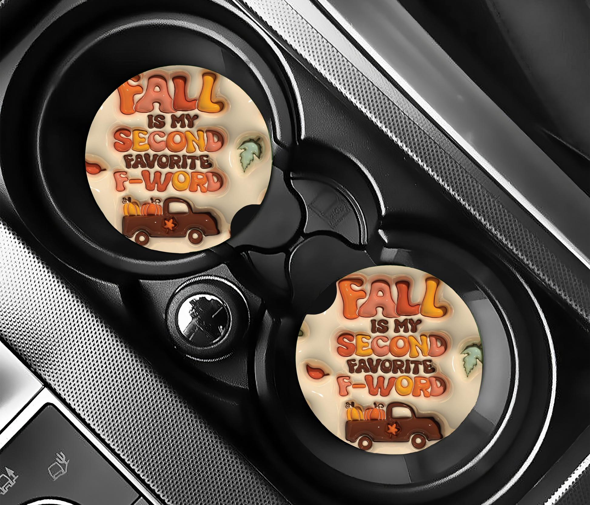 Fall 2nd Fav F Word Car Coasters