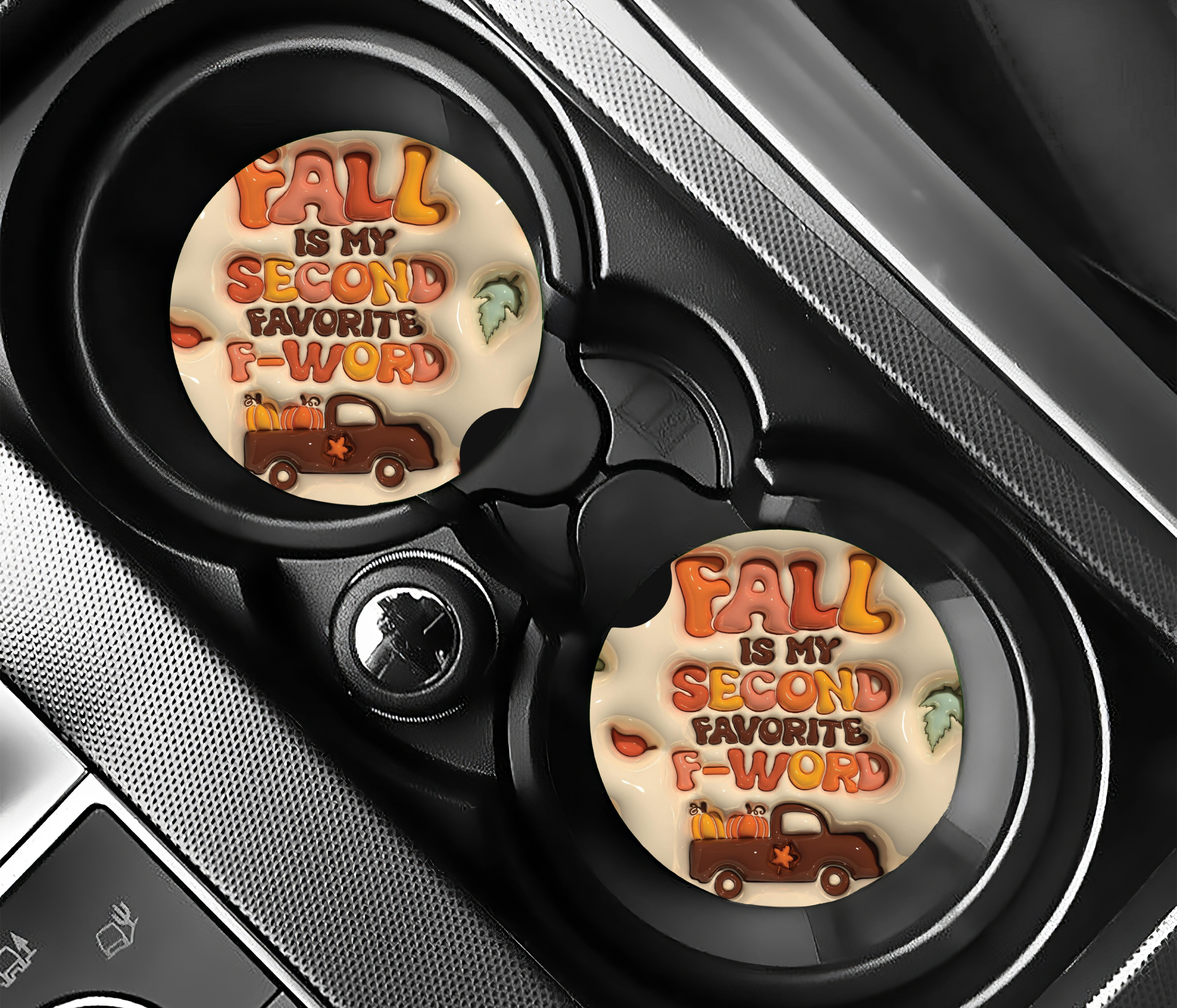 Fall 2nd Fav F Word Car Coasters