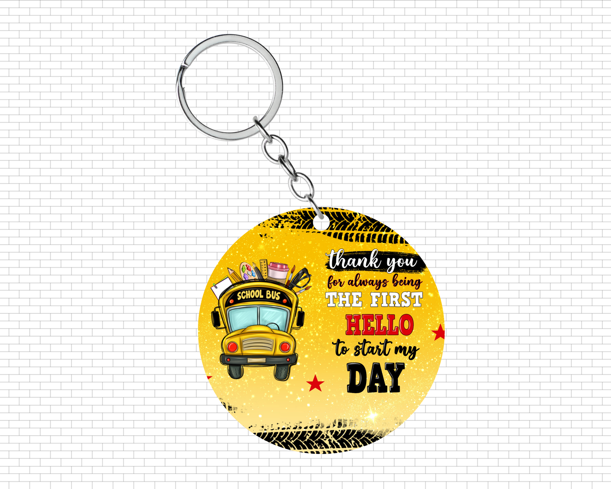 Thank You Bus Driver Keychain