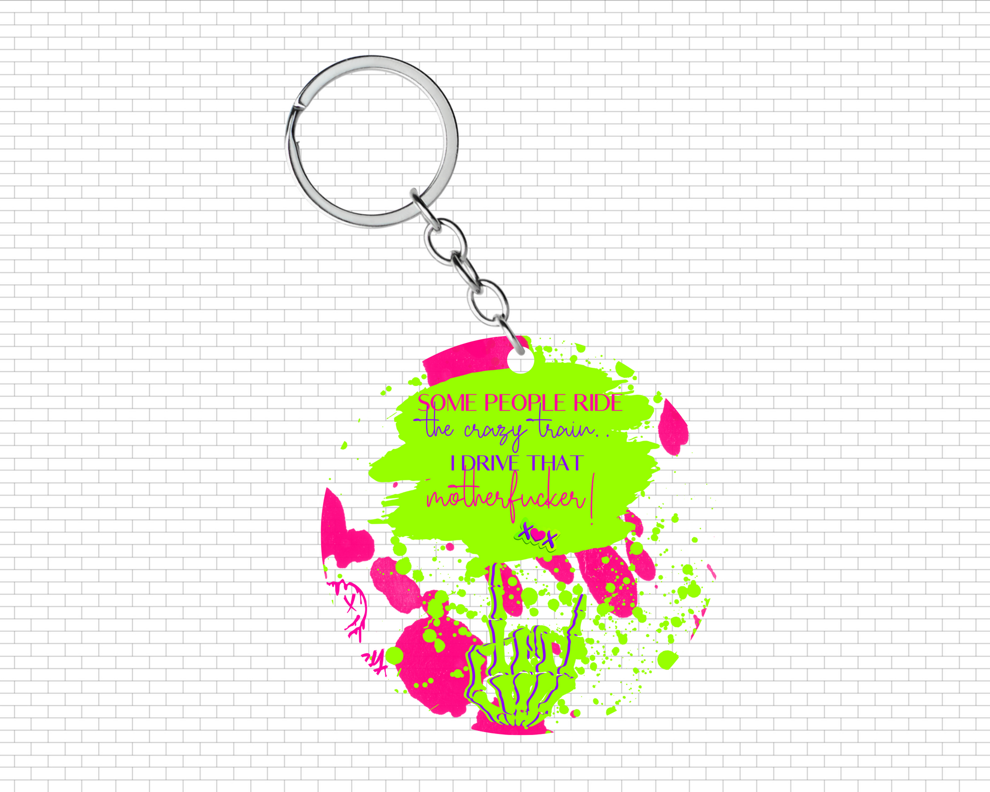 Ride Crazy Train Keychain