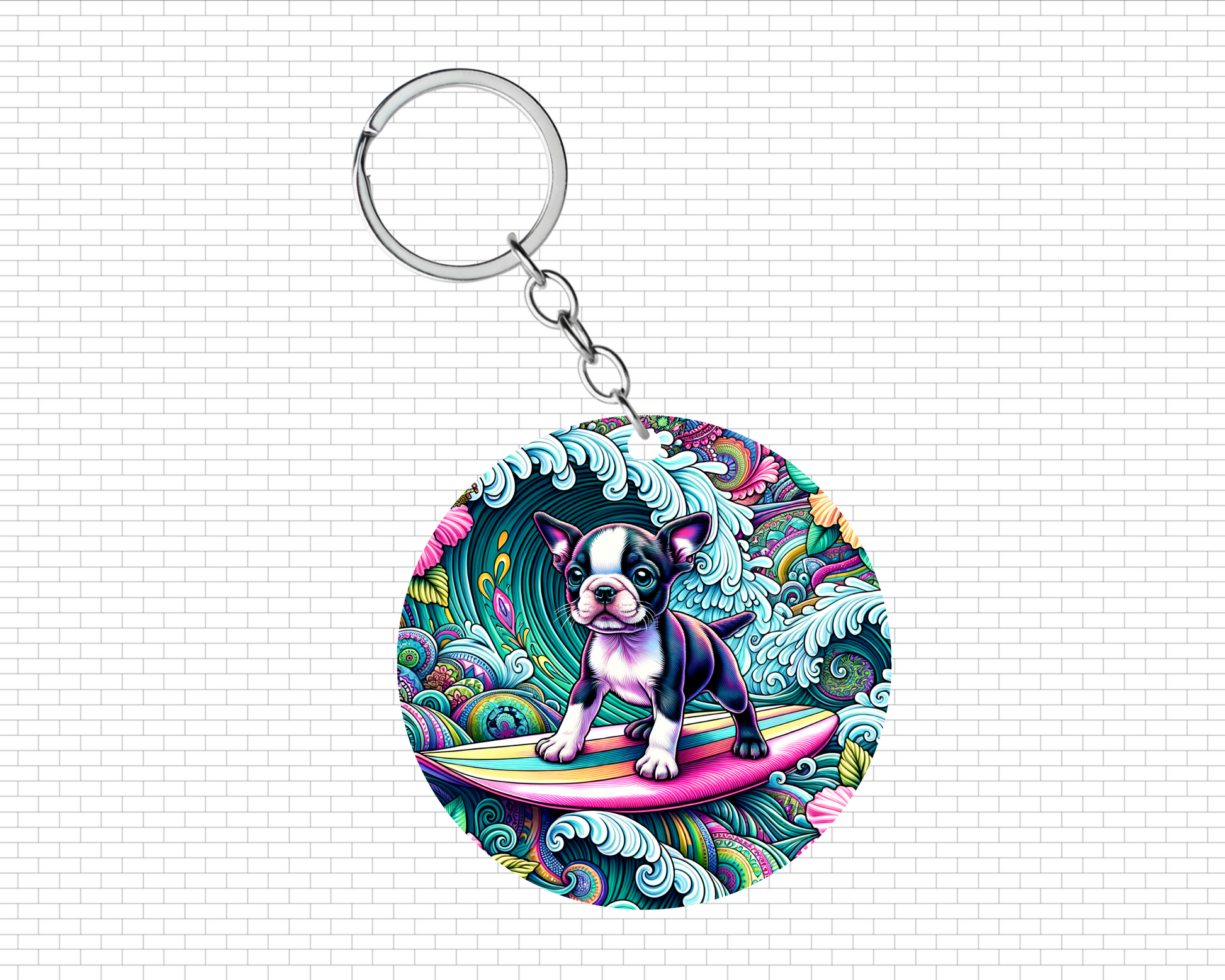 Boston Terrier Keychain