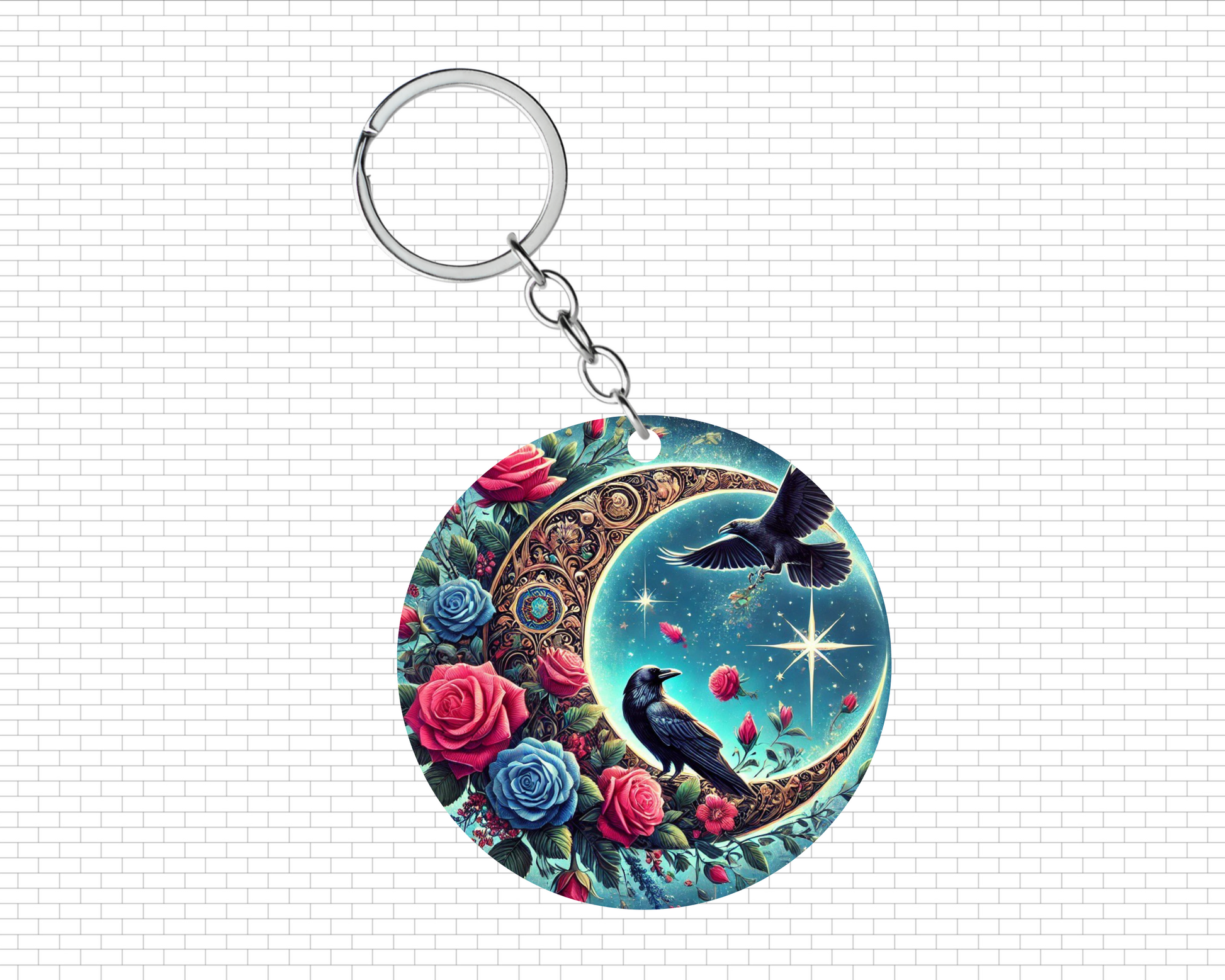 Raven Moon Keychain