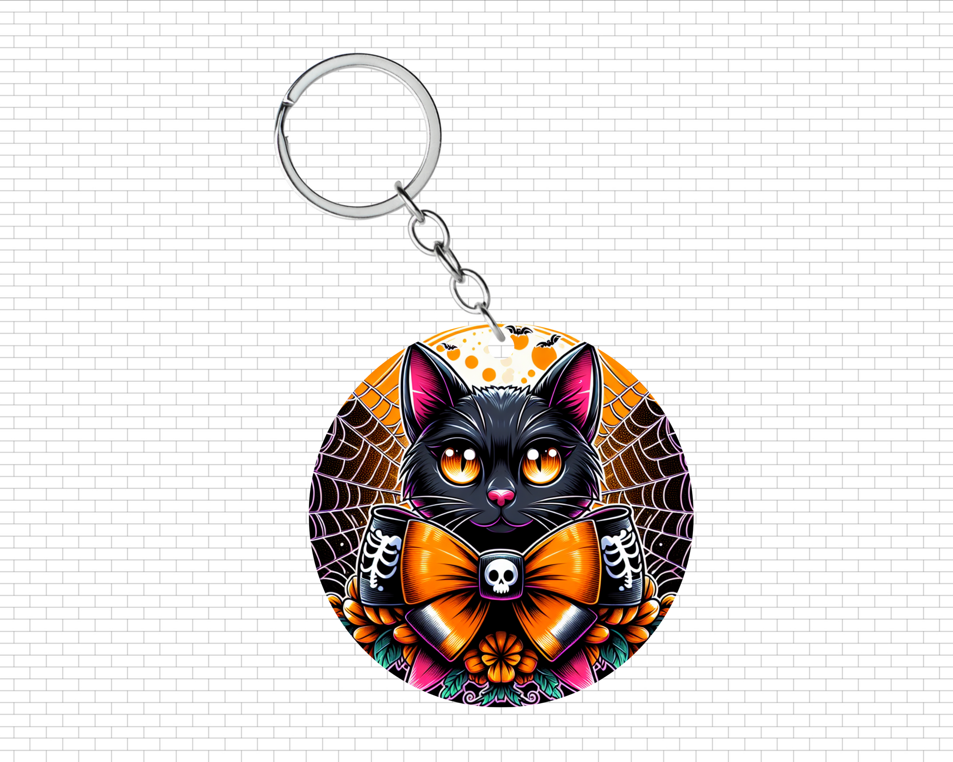 Halloween Cat Keychain