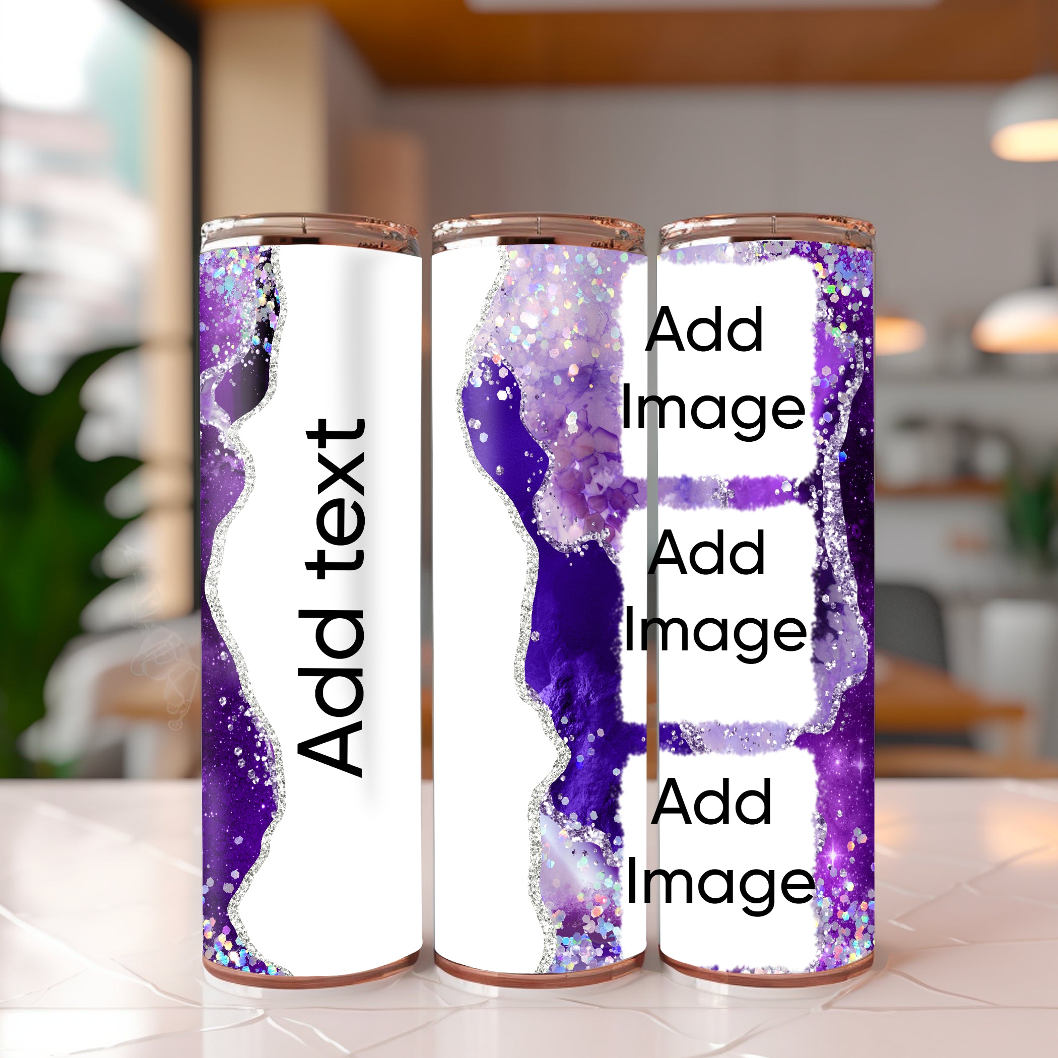 Purple 3 Picture Tumbler