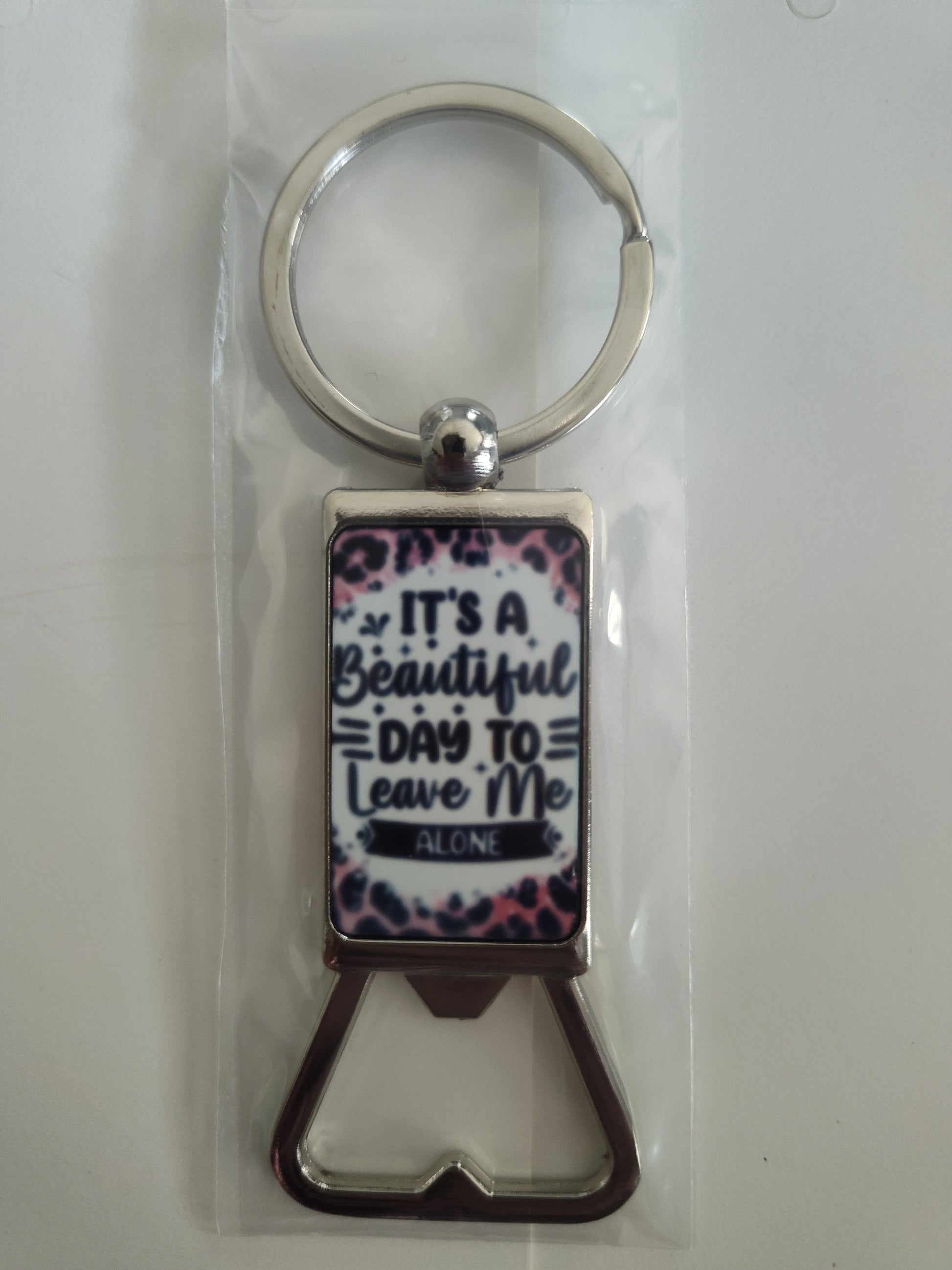 Leave me Alone Bottle Opener Keychain