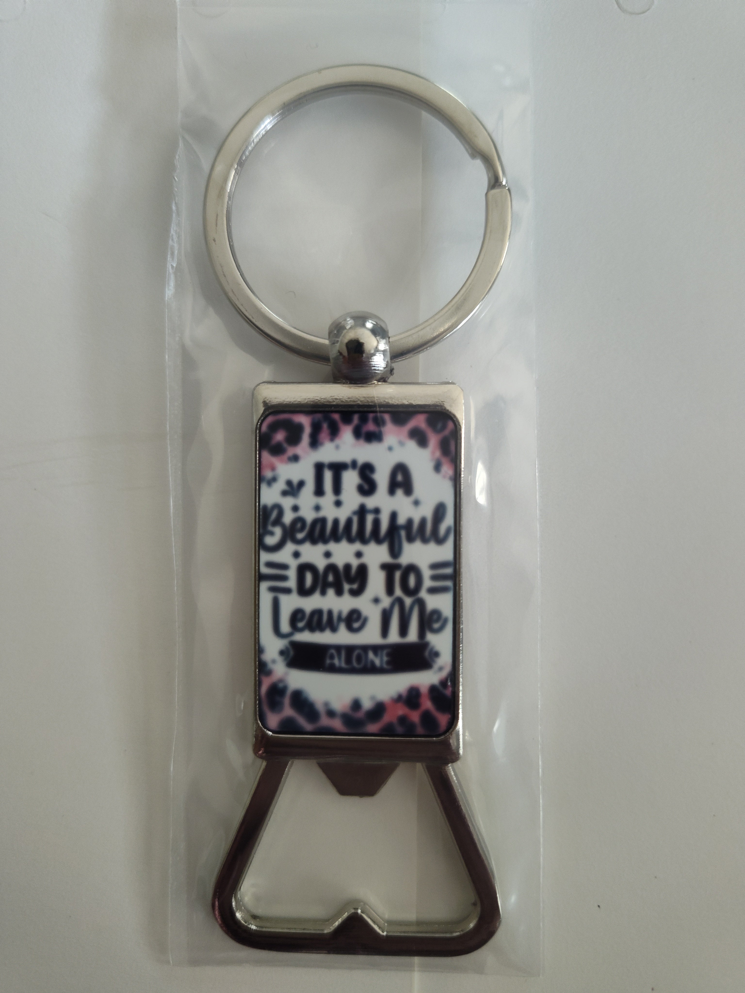 Leave me Alone Bottle Opener Keychain